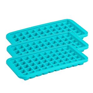 Forte Plastics 3x stuks Trays met Cocktail ijsblokjes/ijsklontjes vormen 50 vakjes kunststof blauw