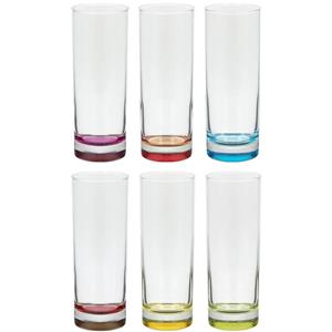 Secret De Gourmet Set van 12x stuks longdrink glazen Colori 310 ml van glas - Drinkglazen - Waterglazen