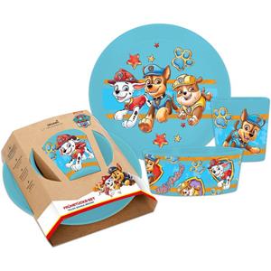 KOZIOL Kindergeschirr-Set »Connect Paw Patrol 3-tlg., Organic Blue« (3-tlg), Biozirkulärer Kunststoff