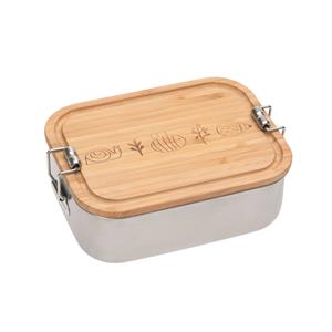 LÄSSIG Lunchbox »Garden Explorer«, Edelstahl, Bambus, (1-tlg), mit Holzdeckel