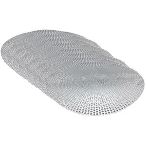 Set Van 8x Stuks Ronde Placemats Zilver 40 Cm Van Kunststof - Placemats