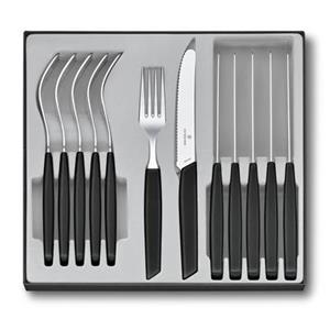 Victorinox Bestekset Swiss Modern - 12-delig - Zwart - Tafelmes/-Vork