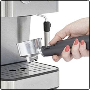 ProfiCook Espressomaschine PC-ES 1209, 20 bar max. Pumpdruck, Tassenvorwärmfunktion, 1,8 Liter Wassertank, Original italienische Profi-Espressopumpe, Edelstahl