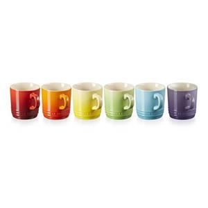 Le Creuset Stoneware Cappuccino Mugs - Set of 6 - Rainbow