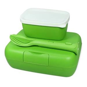 Koziol Candy Ready grüne Lunchbox mit Besteck