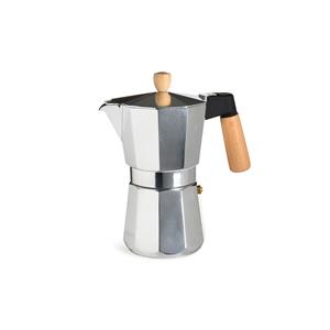 Depot Espressokocher Espressomaker für 6 Tassen Ute, aus Aluminium, Buchenholz, Plastilin, B 18 Zentimeter, H 20 Zentimeter, T 9 Zentimeter