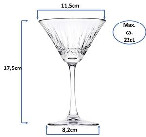 Emilja Martiniglas »Martini Glas Elysia 22cl - 4 Stück - Cocktailglas«
