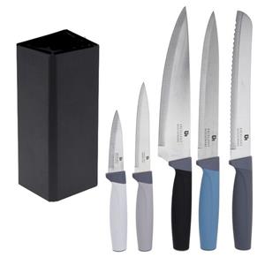 Neuetischkultur Kochmesser »Messer-Set mit Holzblockständer 6-teilig«, Messerset Holzblockständer