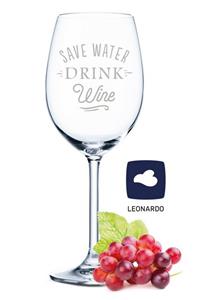 GRAVURZEILE Rotweinglas »Leonardo Weinglas mit Gravur - Save water drink wine - Geschenk für Hobby-Sommelier & Weinliebhaber - Weingläser - Geburtstagsgeschenk für Frauen & Mä