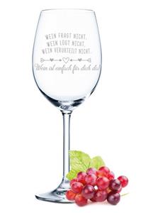 GRAVURZEILE Rotweinglas »Leonardo Weinglas mit Gravur - Wein ist einfach für Dich da - Geschenk für Hobby-Sommelier & Weinliebhaber - Weingläser - Geburtstagsgeschenk für Fra