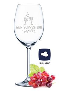 GRAVURZEILE Rotweinglas »Leonardo Weinglas mit Gravur - Wein Schwestern - Geschenk für Hobby-Sommelier & Weinliebhaber - Weingläser - Geburtstagsgeschenk für Frauen & Männer&