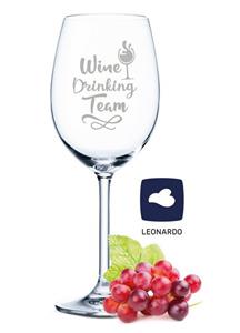 GRAVURZEILE Rotweinglas »Leonardo Weinglas mit Gravur - Wine Drinking Team - Geschenk für Hobby-Sommelier & Weinliebhaber - Weingläser - Geburtstagsgeschenk für Frauen & Männ