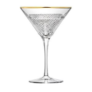 ARNSTADT KRISTALL Cocktailglas »Oxford Gold (17,5 cm) - Kristallglas mundgeblasen · von Hand geschliffen · Handmade · 24 K Goldrand«