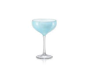 Crystalex Cocktailglas »Coupe Praline Mint hellblau«, Kristallglas, 180 ml, 4er Set
