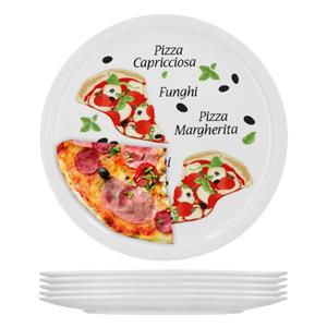 Van Well Pizzateller »6er Set Pizzateller Margherita groß - 30,5cm Porzellan Teller mit schönem Motiv - für Pizza / Pasta, den großen Hunger oder zum Anrichten ge