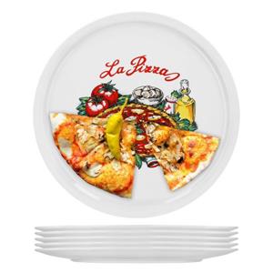 Van Well Pizzateller »6er Set Pizzateller Napoli groß - 30,5cm Porzellan Teller mit schönem Motiv - für Pizza / Pasta, den großen Hunger oder zum Anrichten geeign