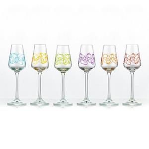 Crystalex Likörglas »Sandra (bunte Gravur) 65 ml 6 er Set«, Kristallglas, mehrfarbige Gravur