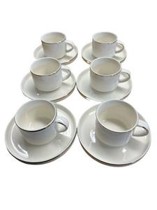ZELLERFELD Kaffeeservice »12-Teiliges Kaffeeset aus Porzellan mit Untertassen Kaffeebecher Tasse mit Silber Umrandung«