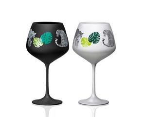 Crystalex Portweinglas »Jungle Gin & Tonic 580 ml«, in schwarz und weiß, Kristallglas, 2er Set