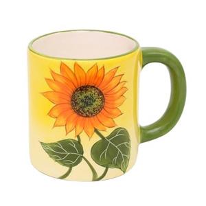 Neuetischkultur Kaffeepot rund, Keramik Sonnenblume bunt
