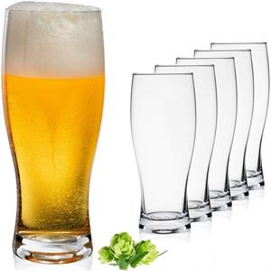 PLATINUX Bierglas »Biergläser«, Glas, 500ml (max. 640ml) Set 6-Teilig Bierseidel Weizengläser hohes Bierglas 0,5L