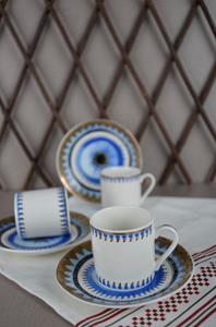 Asphald Geschirr-Set »Espresso Set 12 tlg für 6 Personen Blue« (12-tlg), Porzellan, Hochwertiges Set