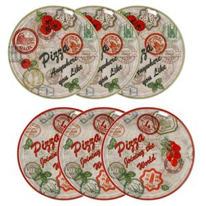 MamboCat Pizzateller »6er Set Pizzateller Charme Red + Charme grün - Rom rot + Moskau grün - 31cm - 04019#ZCHAR + 04019#ZCHAV«
