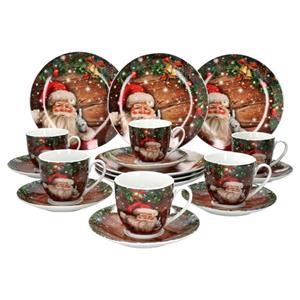 Van Well Kaffeeservice »Kaffeeservice Santa 18tlg. für 6 Personen mit Weihnachtsdekor«