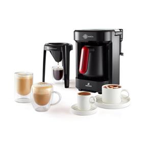 Karaca Espressomaschine  Hatır Barista Imperial Rot 735 W Kaffeevollautomat, 5 Tassen 300 ml Fassungsvermögen, Quick-Clean-Technologie, Milchkaffee, Cappuccino Maschine, Kaffeespezialit&au