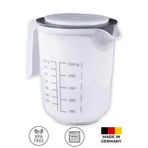 Wüllner + Kaiser Messbecher »Messkanne«, BPA-freier Kunststoff, (inkl. Spritzschutzring und Deckel), Made in Germany