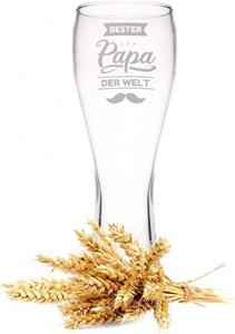 GRAVURZEILE Bierglas »Leonardo Weizenglas mit Gravur - Bester Papa der Welt V2 - Geschenk für Papa ideal als Vatertagsgeschenk - 0,5l - Bierglas als Geburtstagsgeschenk für Männer