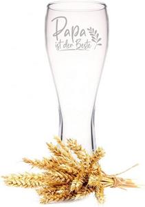 GRAVURZEILE Bierglas »Leonardo Weizenglas mit Gravur - Papa ist der Beste - Geschenk für Papa ideal als Vatertagsgeschenk - 0,5l - Bierglas Weizenbierglas als Geburtstagsgeschenk für M