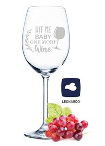 GRAVURZEILE Rotweinglas »Leonardo Weinglas mit Gravur - Hit me Baby one more Wine - Geschenk für Hobby-Sommelier & Weinliebhaber - Weingläser - Geburtstagsgeschenk für Frauen & M&