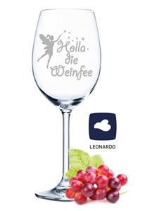 GRAVURZEILE Rotweinglas »Leonardo Weinglas mit Gravur - Holla die Weinfee - Geschenk für Hobby-Sommelier & Weinliebhaber - Weingläser - Geburtstagsgeschenk für Frauen & Männe