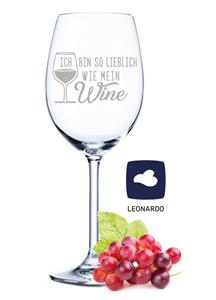 GRAVURZEILE Rotweinglas »Leonardo Weinglas mit Gravur - Ich bin so lieblich wie mein Wine - Geschenk für Hobby-Sommelier & Weinliebhaber - Weingläser - Geburtstagsgeschenk für Fra