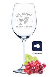 GRAVURZEILE Rotweinglas »Leonardo Weinglas mit Gravur - Ich weine jeden Abend - Geschenk für Hobby-Sommelier & Weinliebhaber - Weingläser - Geburtstagsgeschenk für Frauen & Mä