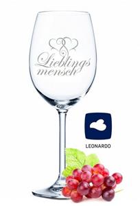 GRAVURZEILE Rotweinglas »Leonardo Weinglas mit Gravur - Lieblingsmensch - Weinglas, das ideale Geschenk zum Geburtstag & Valentinstag - Geschenkidee für echte Lieblingsmenschen«, Glas