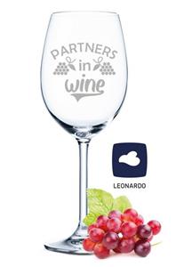 GRAVURZEILE Rotweinglas »Leonardo Weinglas mit Gravur - Partners in Wine - Geschenk für Hobby-Sommelier & Weinliebhaber - Weingläser - Geburtstagsgeschenk für Frauen & Männer