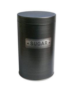 Sonstige Zuckerdose »BLECHDOSE Sugar 18cm Alu Zuckerdose Vorratsdose Aufbewahrungsdose Dose 89 (Anthrazit)«
