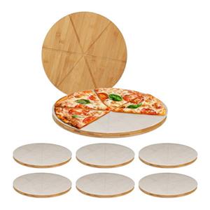 RELAXDAYS Pizzateller »8 x Pizzabrett Bambus mit Backpapier«