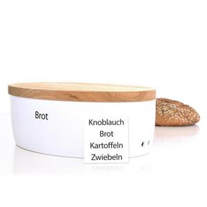 Continenta Brotkasten » Brottopf XL aus Keramik mit Holzdeckel«, Keramik / Holz, (Stück)