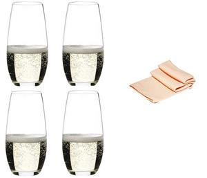 RIEDEL Glas Champagnerglas »4 Champagner bzw. Sektgläser O Tumbler 0414/28 im Dekomiro Set«, Kristallglas