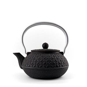 Teayumi Teekanne, 0,900 l, SHINO, SilberSchwarz, Gusseisenkanne, Emalliert Innen
