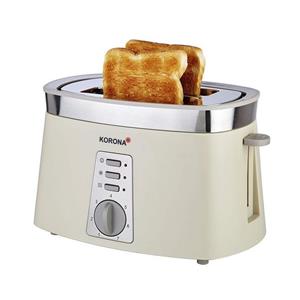 Korona Toaster 2-Scheiben-Toaster Edelstahl-Applikation, 2 kurze Schlitze, 920 W, abnehmbarer Brötchenaufsatz, Krümelschublade, Auftaufunktion, Aufwärmfunktion, 920 Watt, stufenlos eins