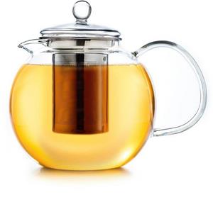 Creano Teekanne » Teekanne aus Glas 1,7l, 3-teilige Glasteeka«, 1,7 l, (Teekanne mit Deckel, Henkel und Edelstahlsieb), tropffrei