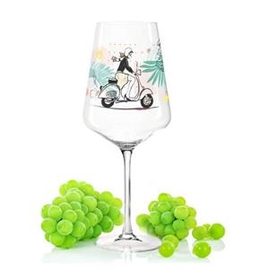 GRAVURZEILE Rotweinglas »Leonardo Puccini Weingläser mit UV-Druck - Summer Vibes Design - Geschenk für Weingenießer zum Grillfest Sommerfest - Sommer Geschenk mit abstrakten Form