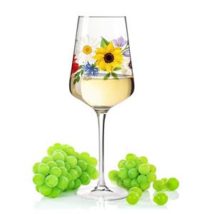 GRAVURZEILE Rotweinglas »Leonardo Puccini Weinglas mit UV-Druck - Blumenbouquet Design - Geschenk für Weingenießer zum Grillfest Sommerfest - ein sommerliches Geschenk für Sie & 