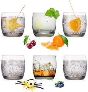 PLATINUX Glas »Trinkgläser«, Glas, Schwarz Ombré 200ml (max. 320ml) Set 6 Teilig Wassergläser Saftgläser klein