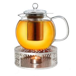 Creano Teekanne » Teekanne aus Glas 1,3l + ein Stövchen aus«, 1,2 l, (Set, 1 Teekanne, 1 Stövchen, 1 Deckel)