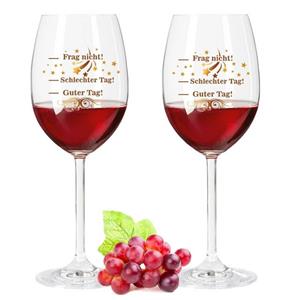 GRAVURZEILE Rotweinglas »Leonardo Weingläser mit UV-Druck - Schlechter Tag, Guter Tag, Frag nicht! V3 - Lustiges Geschenk - Geschenk zum Geburtstag & für Weingenießer - Weinglas 